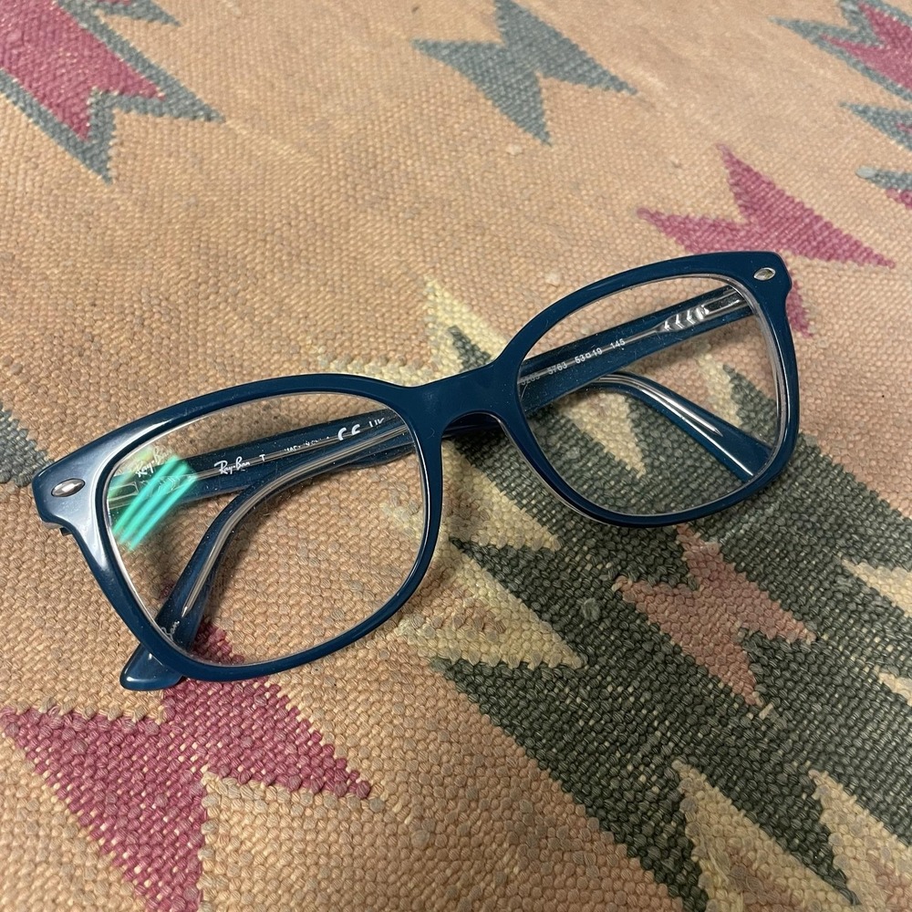 Ray-Ban Eyeglasses RB 5285 5763 53-19-145 Blue Square Full Rim Plastic Frames